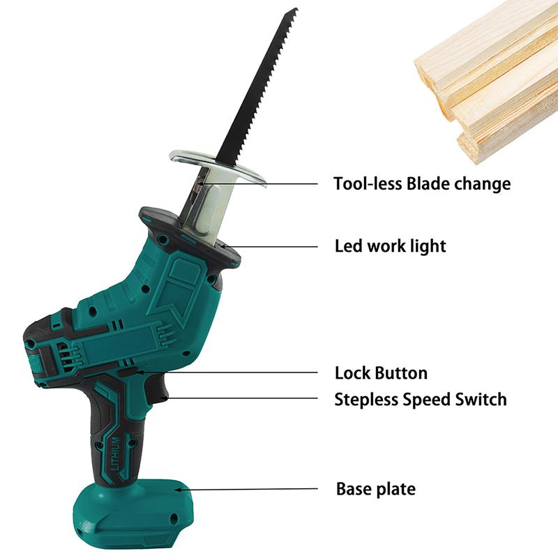 Беспроводная электрическая сабельная пила, многофункциональная портативная сабельная пила для резки дерева, уличная портативная лесозаготовительная пила, лобзик для дерева, металла