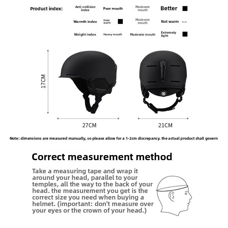 Ski Helmet Ultra Light Snowboard Snowboard Equipment Men's and Women's White Warm Snow