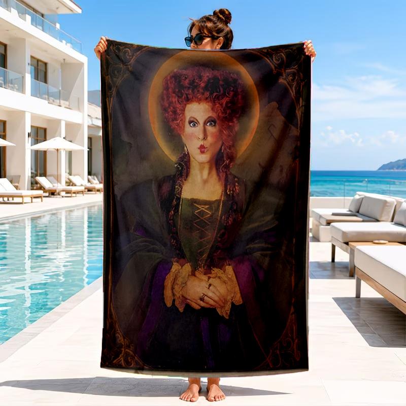 Hocus witch Halloween Magic Beach Towel, Microfiber Beach Towel, Perfect For Pool, Beach, Travel, Home Decor Beach Party Fan gifts