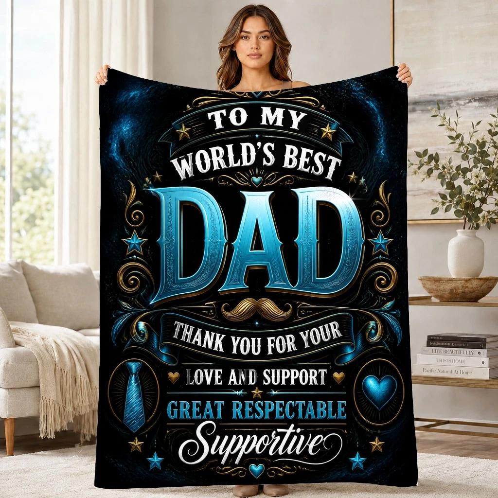 World's Best Dad Thank You Coral Fleece Blanket Appreciation Quote