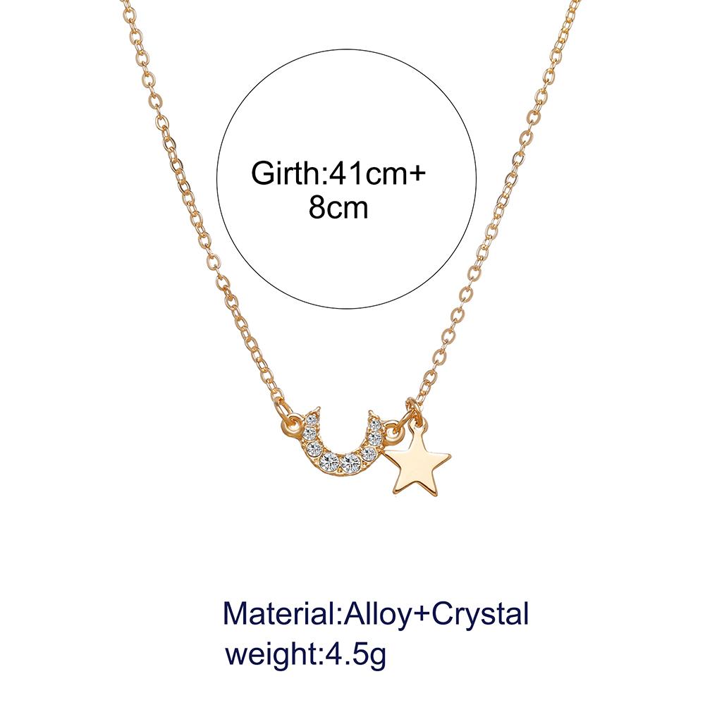 Модное простое ожерелье со звездой и луной на ключице, элегантное сладкое ожерелье-пендан, женские ювелирные аксессуары