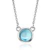 Temperament Fashion Aurora Necklace Female Small Fresh Blue Gradient Round Short Section Collarbone Chain Jewelry Necklace Gift for Girlfriends