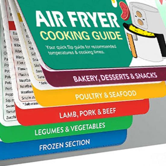 Air Fryer Magnetic Stickers Cooking Time Chart Magnet Temperature Guide Recipe Cards Convenient Kitchen Accessory
