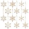 LEMESO Set of Wooden Snowflake Ornaments for Christmas Stylish White Christmas Decorative and Stylish 24-Piece Trees, Ornaments, Ornaments, Snowy,