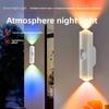 Умный RGB двухголовый настенный светильник с датчиком движения, магнитный ночник, перезаряжаемый прожектор для декора спальни, гардеробной, сада