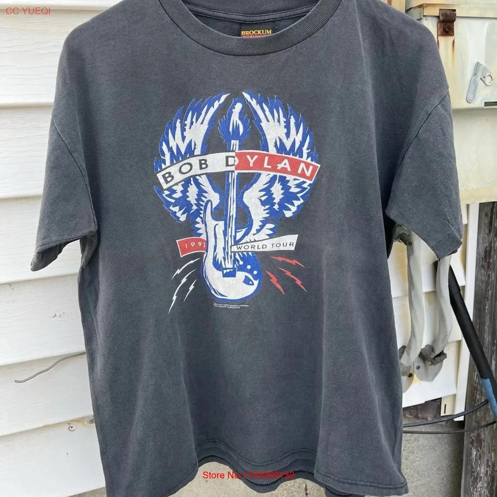 Vintage 1993 Bob Dylan World Tour Shirt Chacoal Reprint T An53679 Vintage Casual Homme Versatile Comfortable Fashion