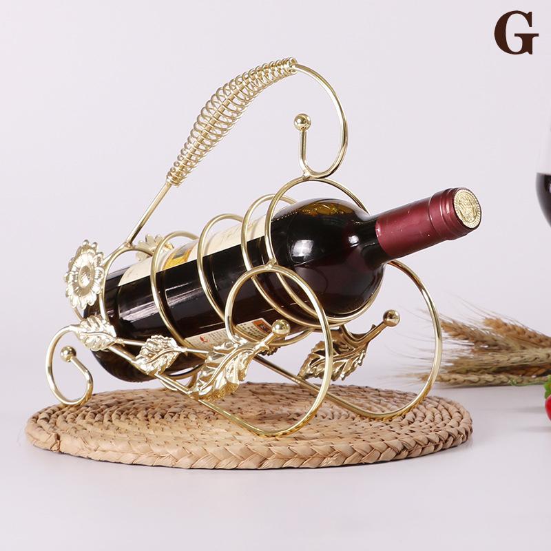 Creative Metal Wine Rack Vintage Wine Bottle Storage And Glass Holder Bar Home Decoration Display Stand