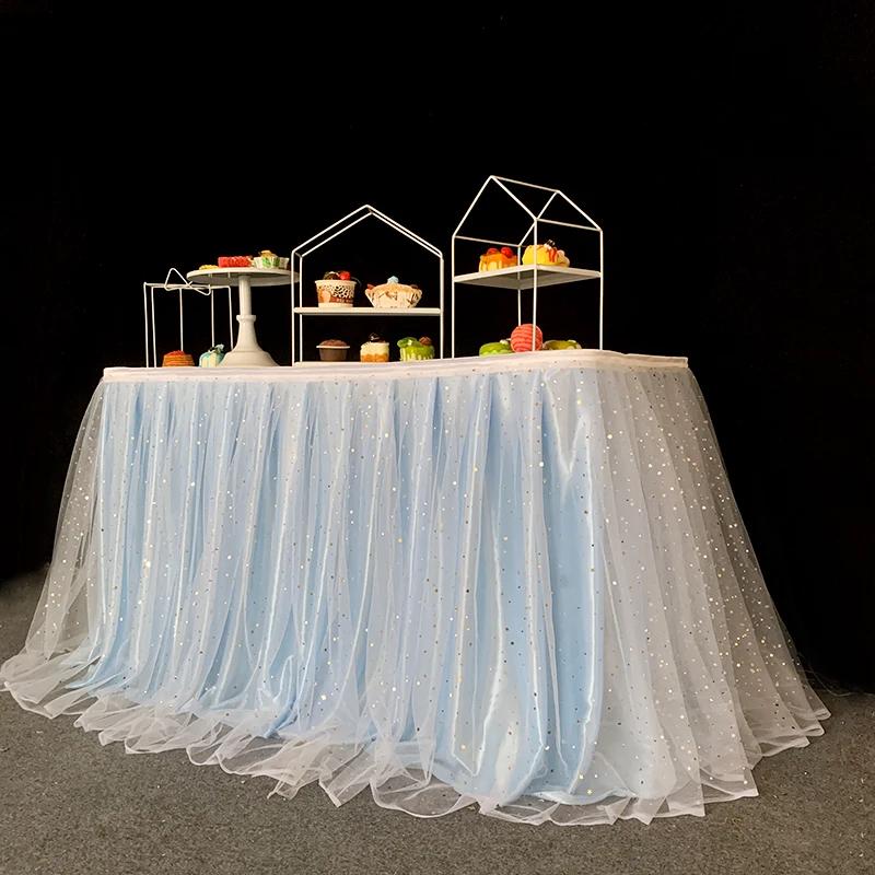 Юбка для стола «Туту», тюль Wonderland, золотисто-коричневый, свадьба, день рождения, детский душ, домашний банкет, вечеринка, украшение