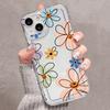 Противоударный чехол с воздушной подушкой с цветочным узором для iPhone 16 15 14 7 8 Plus X XR 13 12 Pro Max Mini Мягкий силиконовый прозрачный чехол Fundas