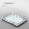 Elegant Crystal Mirror Tray: Desktop Ornament, Fruit Plate, Storage Metal Cake Stand, Wedding Prop, Tea Tray, Cup Plate.