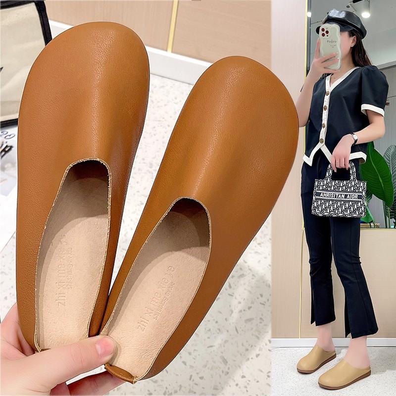 Модные женские модные балетки тапочки летний новый стиль уличные нескользящие пляжные туфли женские повседневные туфли на плоской подошве комфортные с мягкой подошвой домашние шлепанцы