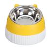 Raised Cat Bowl 15 Degrees  Tilted Anti Slip Plastic Slower Feeder Cat Food Dual Bowls for Cats and Puppy