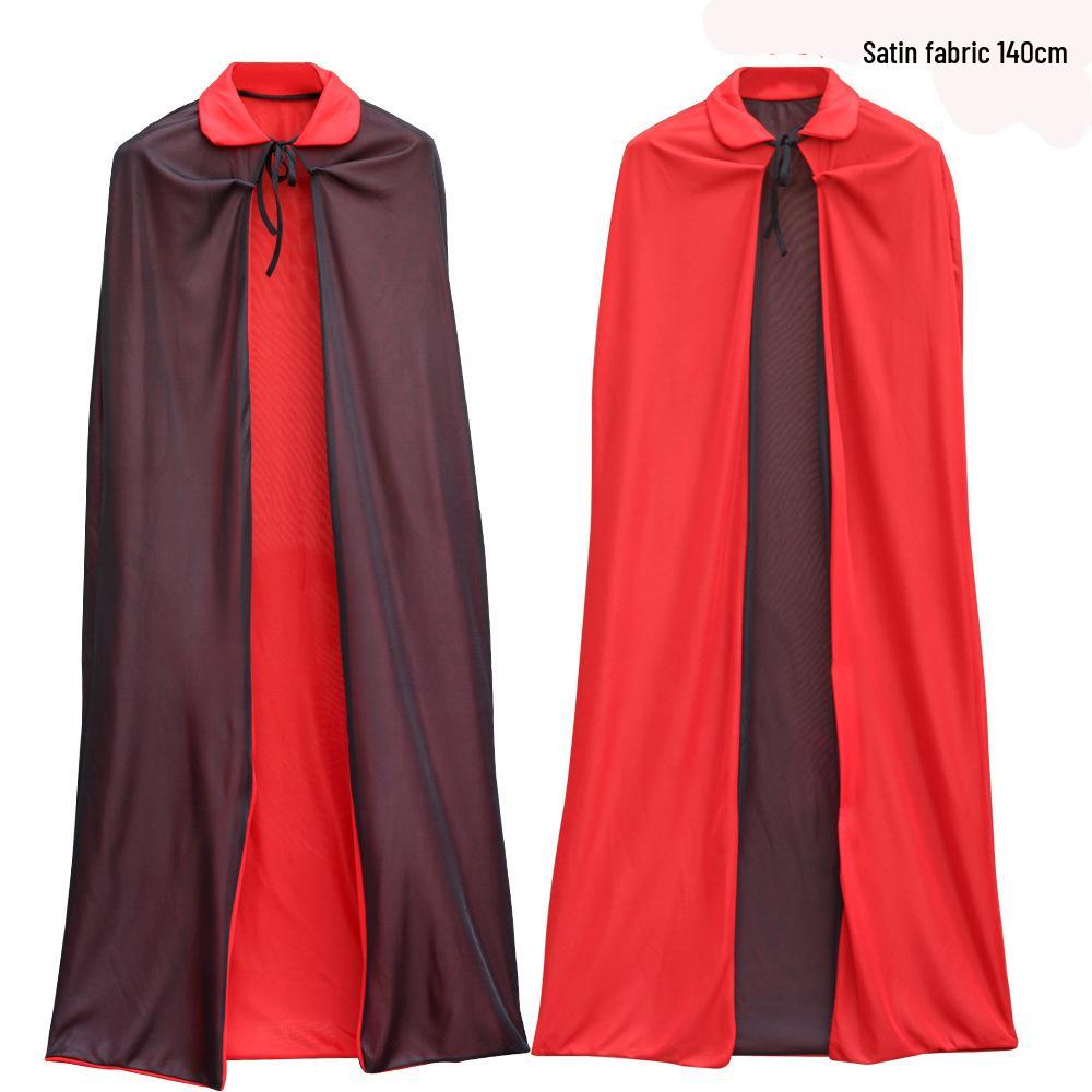 Grim Reaper Wizard Cloak: Black Magic Vampire Pirate Cape Costume