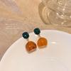 Retro Versatile Temperament Amber Geometric Shaped Maillard Earrings For Women