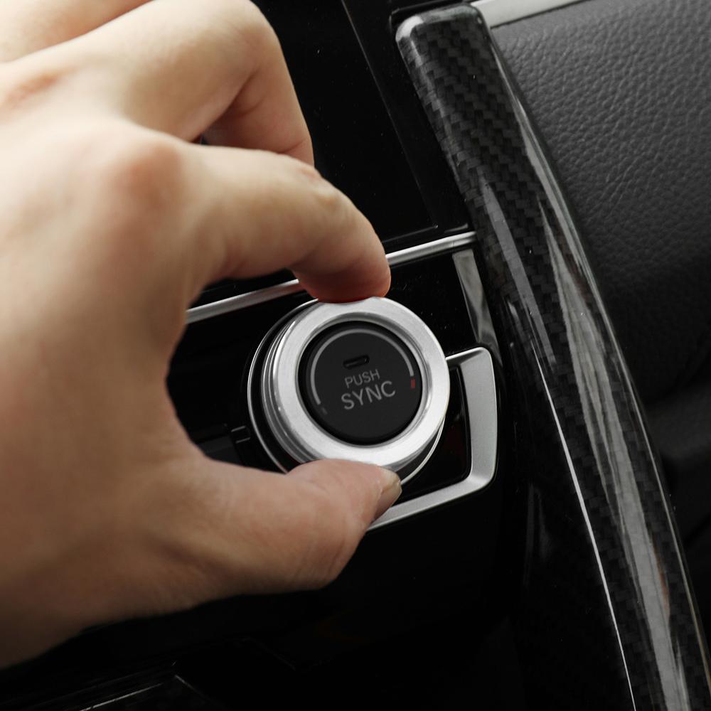 2Pcs/Set Replacement AC Climate Control Ring Knob Trim Cover for Honda Civic 2016 - 2019 Aluminum Car Decor Car Accessories