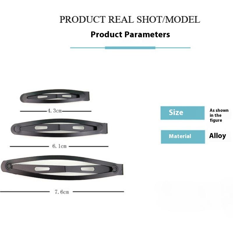 5 шт. Заколка для волос черная клипса-невидимка клипса-горошина клипса-капля воды заколка для челки головной убор взрослая заколка боковая клипса аксессуары для волос