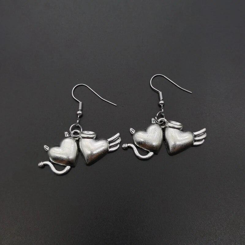 Металлические серьги-подвески в стиле панк-хип-хоп с бабочкой, черепом и цветком для мужчин и женщин, модные серьги в виде рок-креста, меча, сердца и пламени, ювелирные изделия