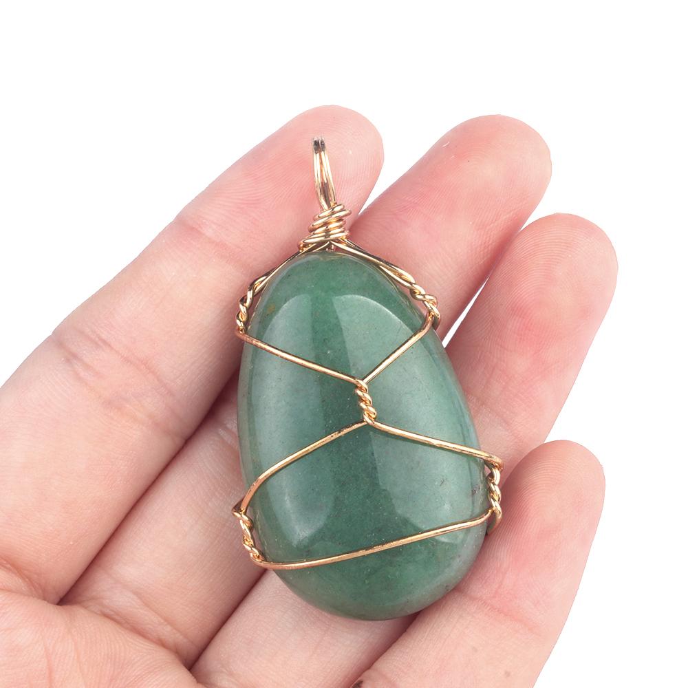 1шт богемный стиль зеленый авантюрин кулон, многообразные подвески из натурального камня Подвески для изготовления ювелирных изделий DIY Мужчины Женщины Ожерелье Аксессуары Ремесло