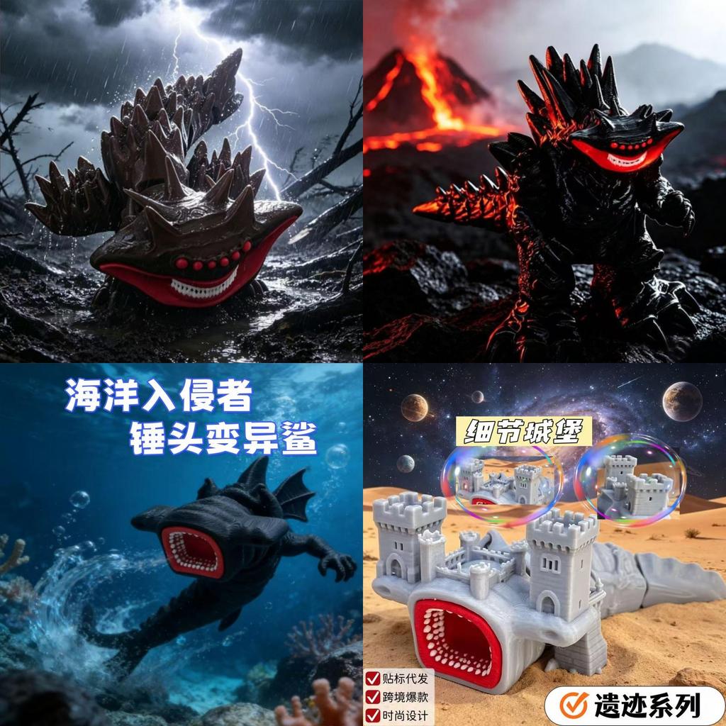 Глубоководный Монстр Тираннозавр Рекс 3D Печатная Модель Игрушка Для Коллекционеров И Детей