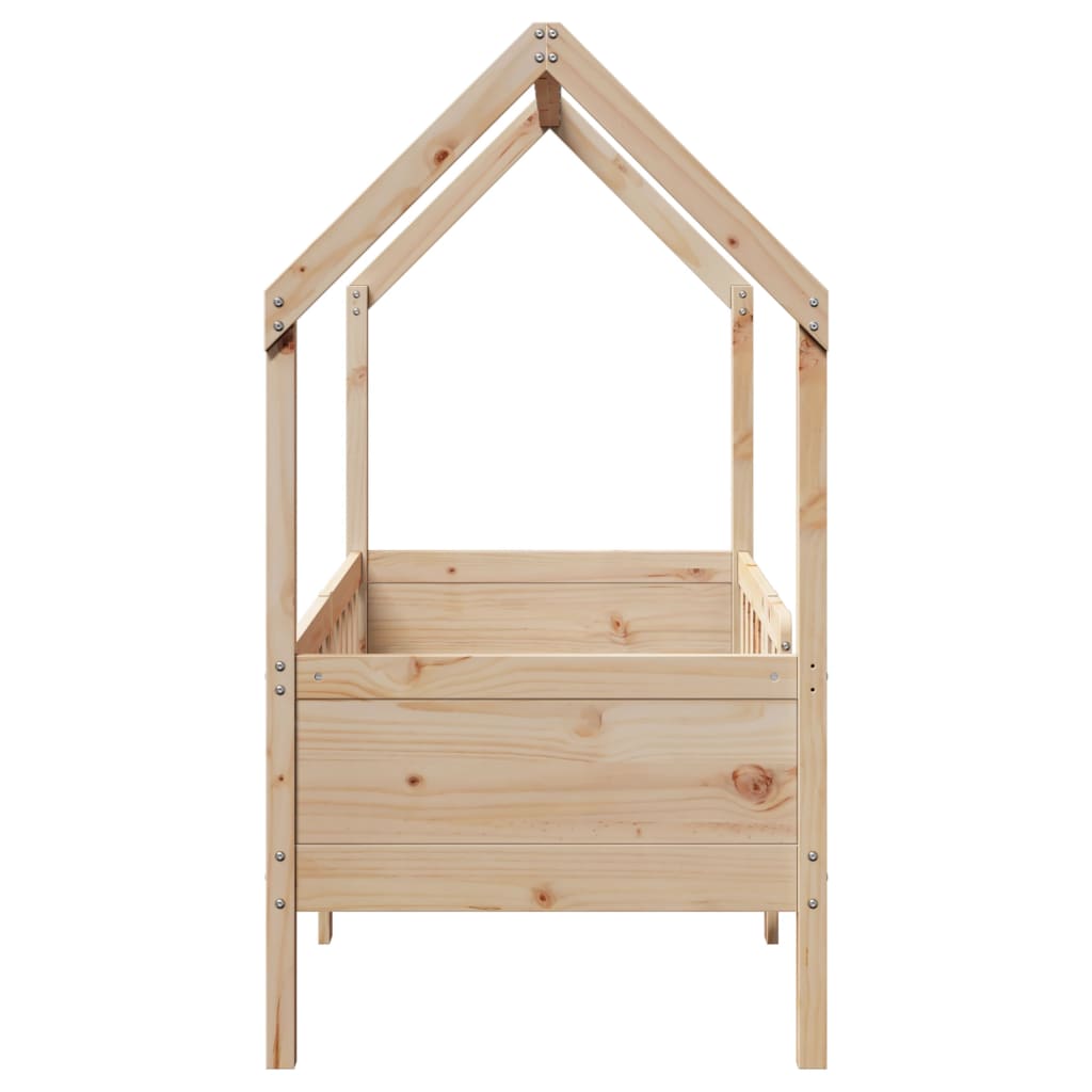 Kids House Bed Solid Pine Wood 70 x 140 cm