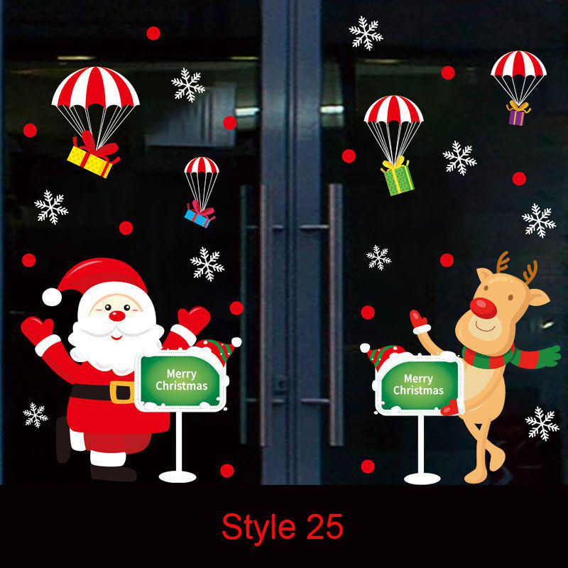 Праздничные Рождественские Водонепроницаемые Наклейки из ПВХ на Стекло для Уютного Домашнего Декора