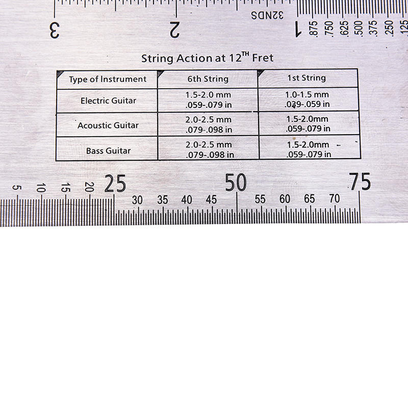 Steel String Action Gauge Ruler Guide Setup Measuring Luthier For Guitar Bass