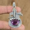 Natural African Amethyst Gemstone Jewelry 925 Sterling Silver Pendant For Women