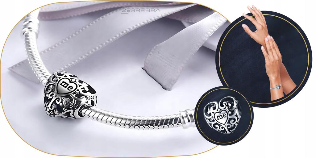 Charms Heart Me 925 Pendant Bead S925 Love Openwork Beads