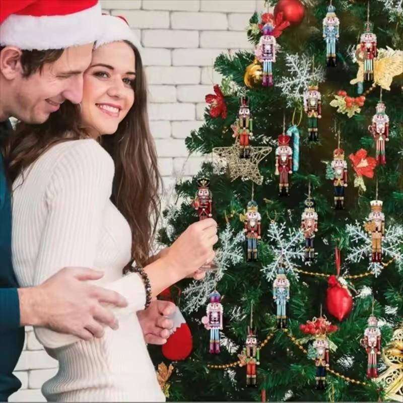12/24/36pcs Christmas Wooden Decorations Hanging Ornaments Nutcracker Classic Christmas Tree Decoration for Holiday Decorations