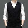 Men Autumn Sleeveless Single Breasted Pullover Vests Knitted Work Sweater