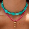 Bohemian Fishbone Pendant Bead Necklace White Shell Heart DIY Choker Necklaces  Women