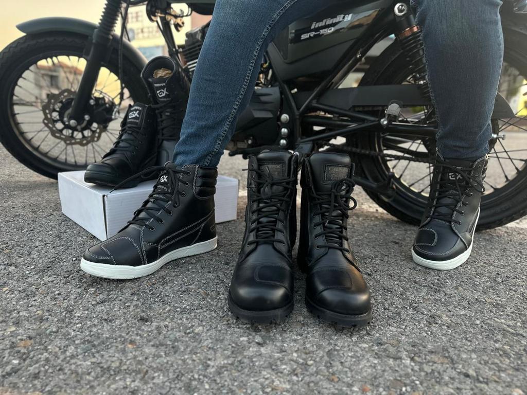 GearX Motorbike Boots Waterproof Touring Riding Sneaker Shoes Mens Motorcycle Leather