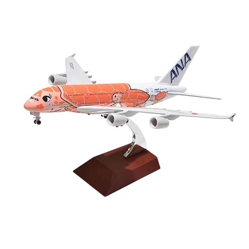 20Cm Air Japan Ana Airlines Airplane With Landing Gear Model Toy Cartoon Sea Turtle Airbus A380 Airways Alloy Diecast Airplane
