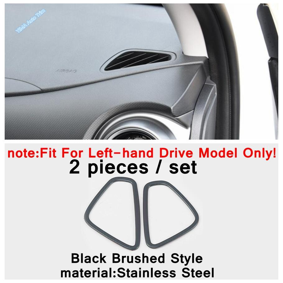 Stainless Steel Auto Head Lights Switch Button Decor Cover Trim Accessories For Hyundai Kona 2018 -  Black Brushed Interior