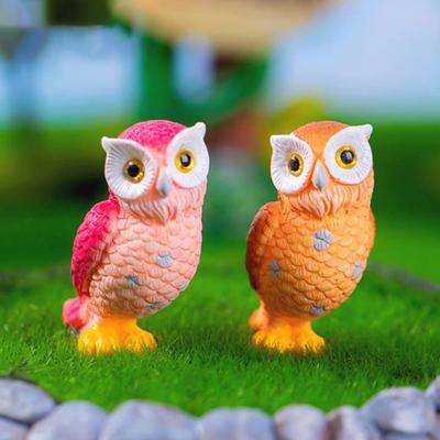 Мини-фигурки животных из смолы, совы, микропейзажи, украшения для приборной панели автомобиля, домашнего стола