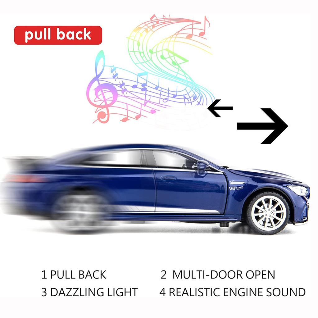 1/32 литой автомобиль Benz AMG GT63, ​​модель автомобиля, откат со звуком и светом, игрушечный автомобиль для мальчиков и девочек, подарок для взрослых