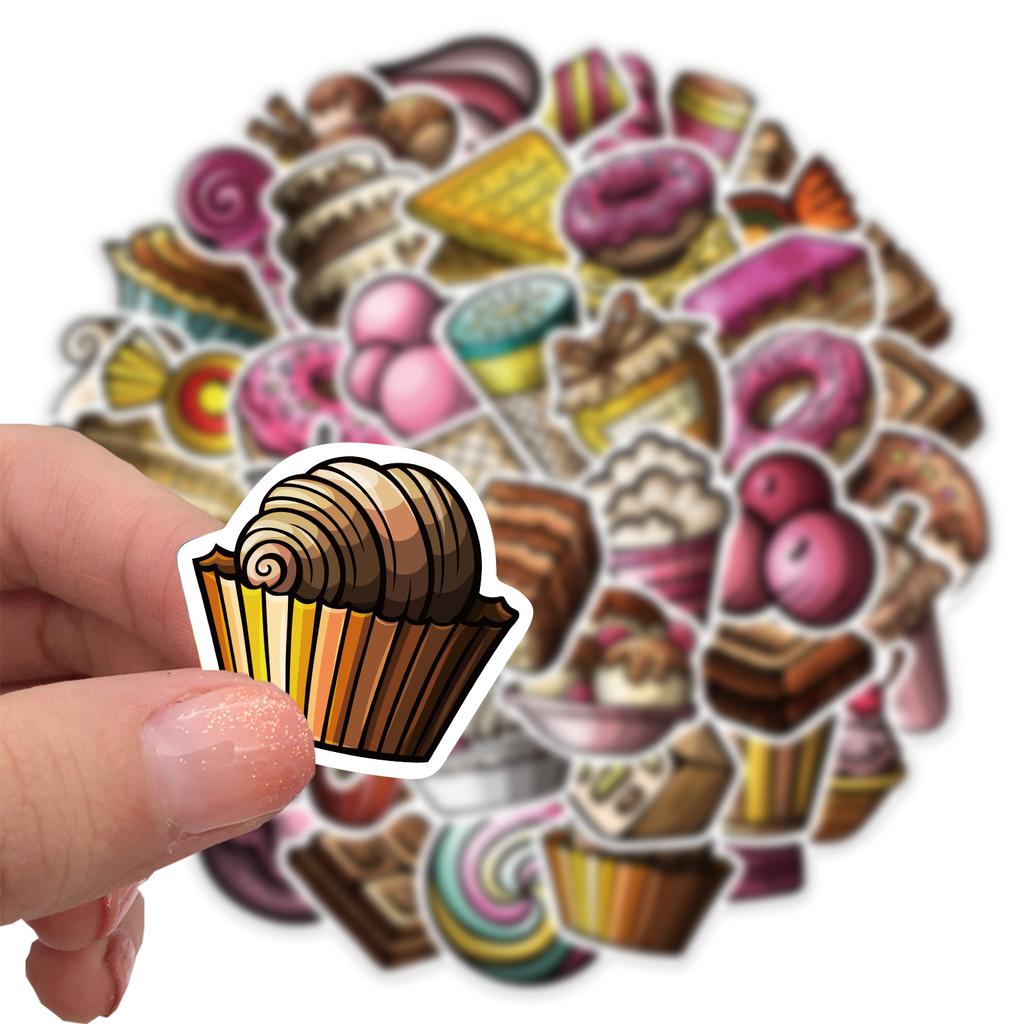 67 Cartoon Candy Dessert Stickers for Decorating Suitcase Pen Guitar Notebook Waterproof Hot Stickers