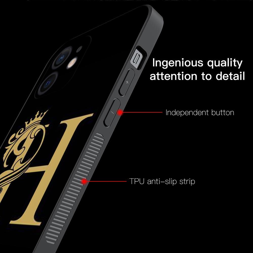 Gold Royal Letter Phone Case For iPhone Samsung Galaxy Redmi Xiaomi Oppo OnePlus Note S A 7 8 9 10 11 12 13 14 20 21 22 23 53 54 Pro Max Plus Ultra