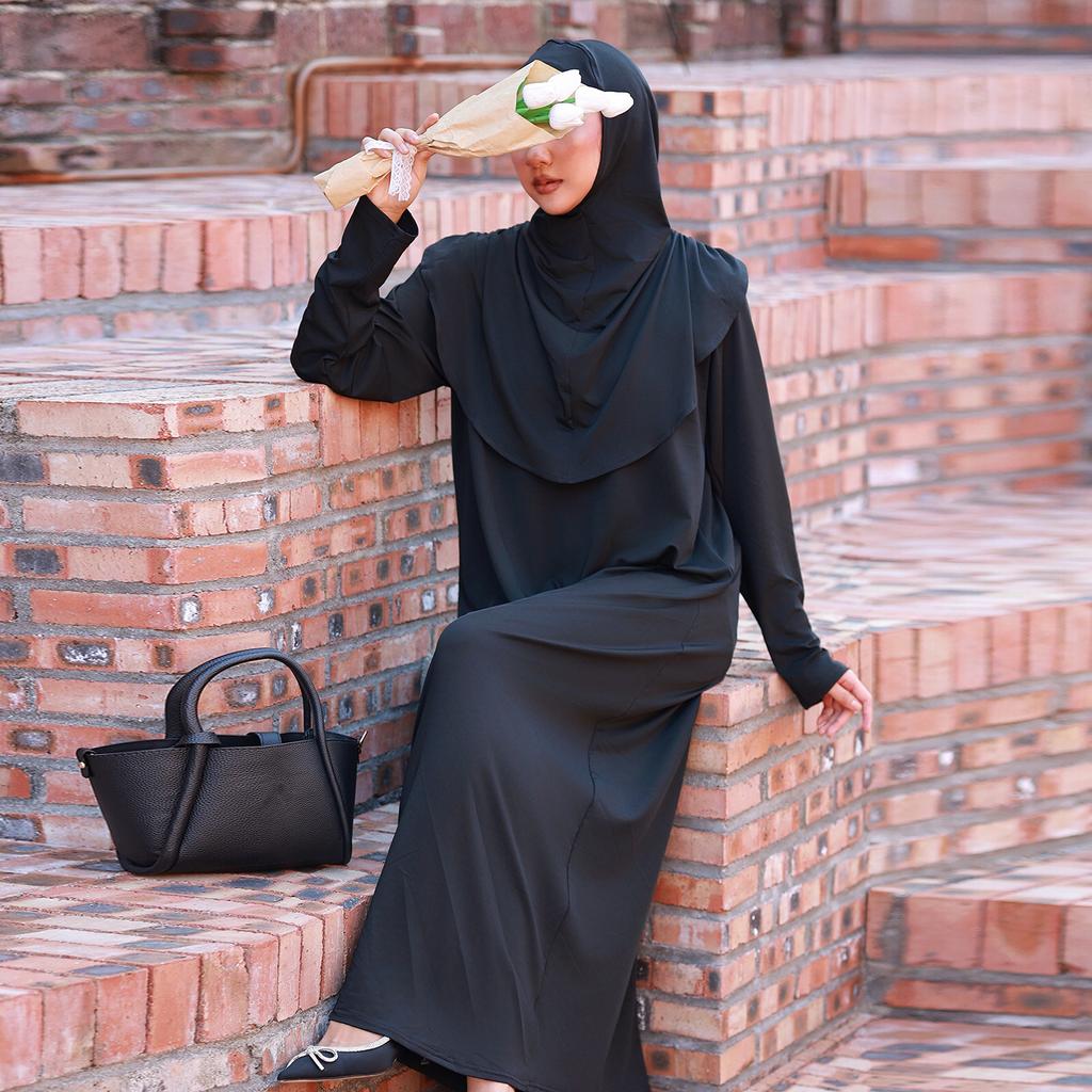 Скромное платье с капюшоном для молитвы в Рамадан, мусульманская абайя, цельный кафтан с длинными рукавами, женские джильбабы, хиджаб, платья, исламская одежда