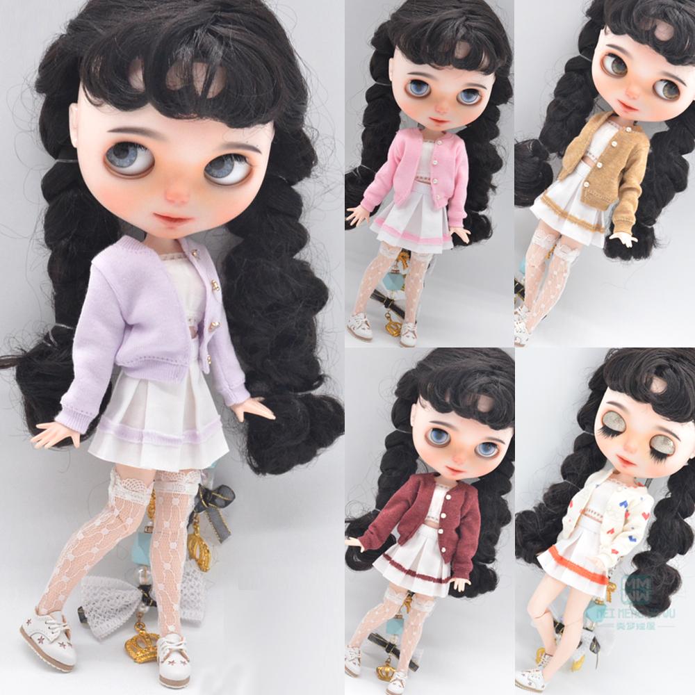 Одежда для кукол Blyth Модный фиолетовый шерстяной кардиган из трех частей для игрушек Azone OB23 OB24 аксессуары для кукол