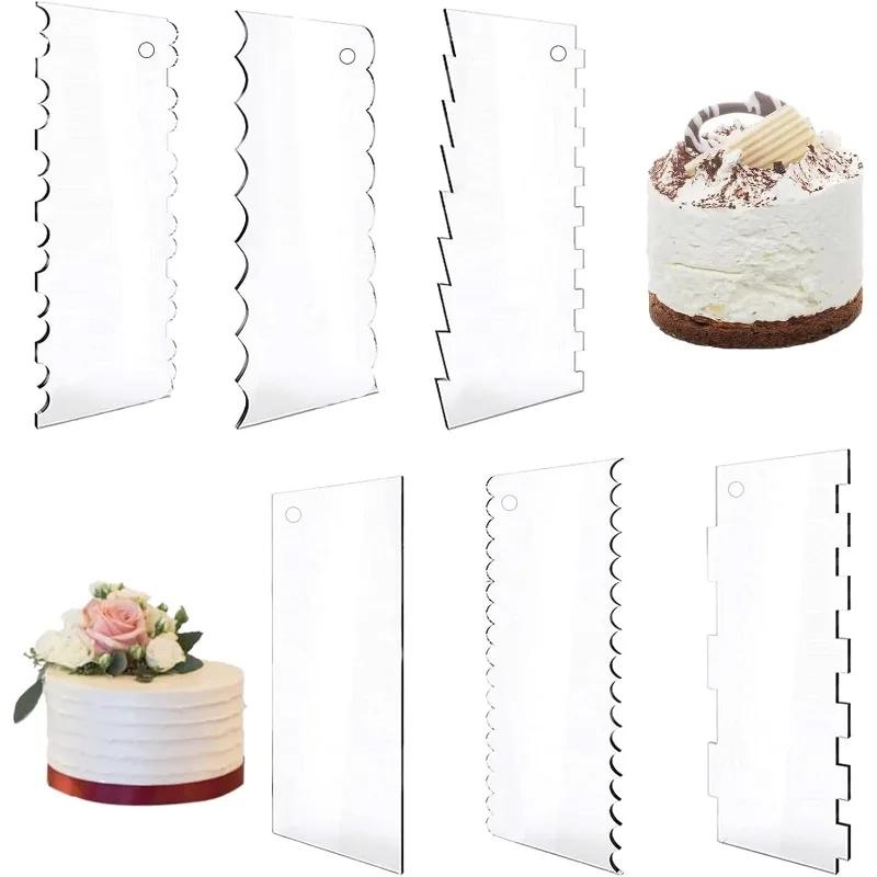Transparent Cream Scraper Cake Making Frosting Scraper Rectangular Acrylic and Plastic Cake Baking Tool Cake Decorating Tools