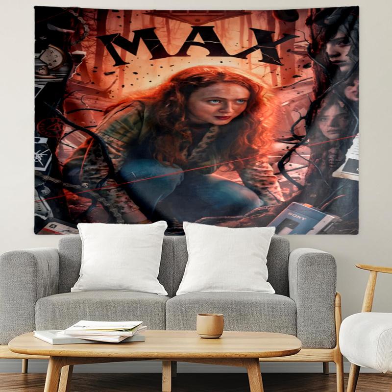 stranger things max Tapestry, Wall Hanging Tapestry, Pattern Tapestry for Dorm Bedroom Living Room Wall Art Photography Backdrop