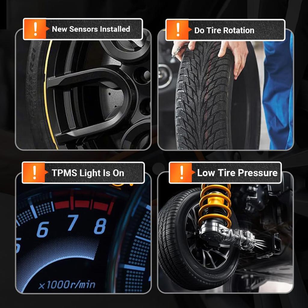 Tire Pressure Reset Tool with LED Indicator and Beeper Confirmation Tire Pressure Testing Tool for Vehicles
