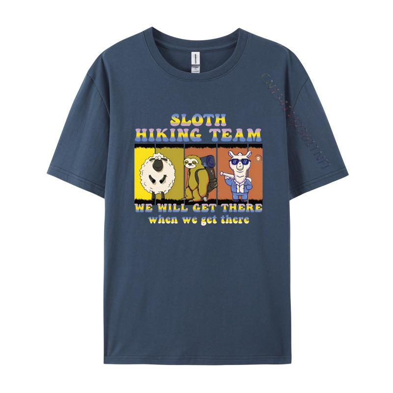 Sloth Llama Hiking Team We Will Get There Tshirt Men Stylish T Shirts TShirt Alternative Men Clothes Normal
