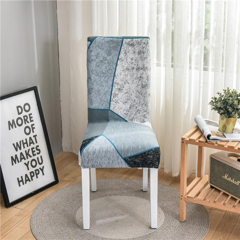 Geometric Elastic Dining Chair Cover Universal Slipcovers Chair Case Stretch Seat Cover For Wedding El Banquet Living Room
