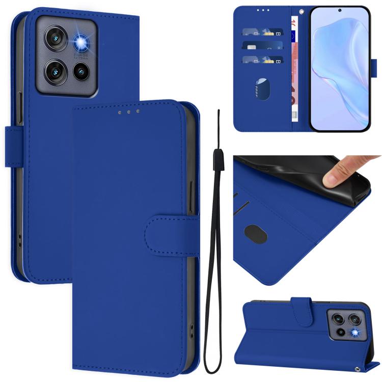 Кожаный чехол для телефона Skin Feel Solid Color с ремешком
