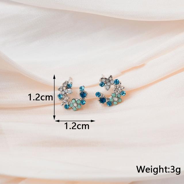 Корейская мода простые цветные серьги-цветы прозрачные темпераментные хрустальные серьги-лепестки со стразами популярные аксессуары оптом