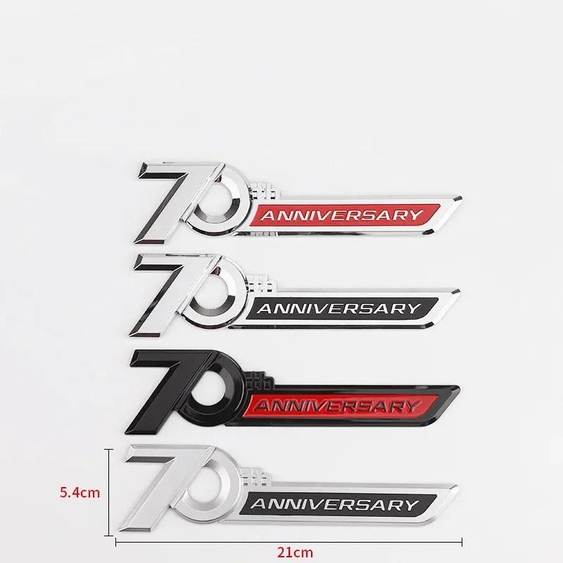 3D ABS 70th Anniversary Logo Car Side Fender Rear Trunk Emblem Badge Sticker Decals For Toyota Land Cruiser LC200 LC300 FJ200