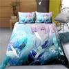Indecor Genshin Impact Keqing Duvet Cover Set HD Одеяло Cover для детей Постельные комплекты Постельное белье Декор для спальни