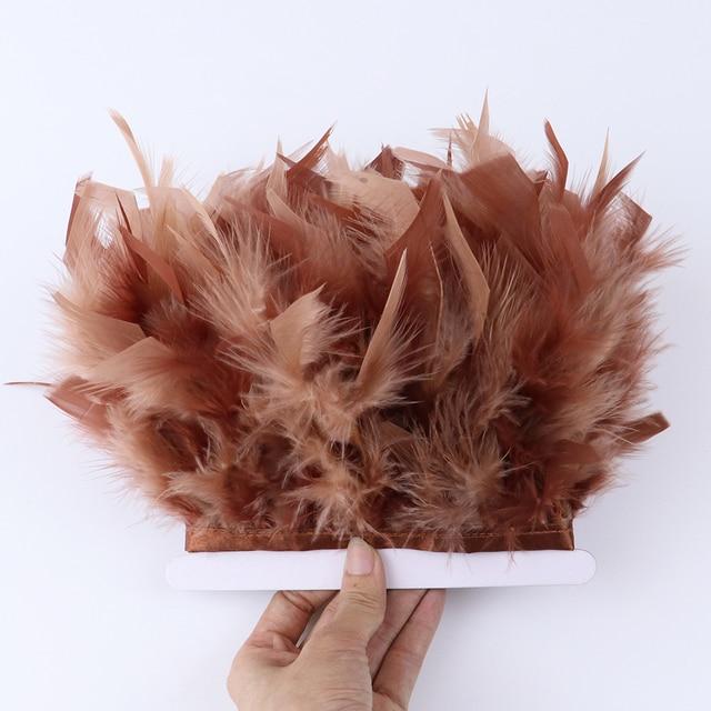 Необычная лента с бахромой из турецких перьев, 1 метр, ширина 10-15 см, окрашенные перья для праздничного костюма, украшения платья, аксессуары для рукоделия